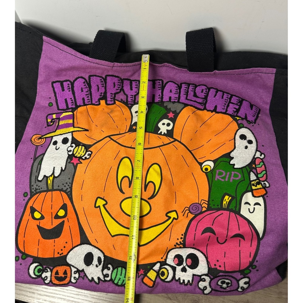 Disney Happy Halloween Mickey Mouse Pumpkin Ghost Tote Bag 2022 New with Tags - Picture 7 of 10